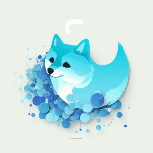 图片展示的是LeiaPix Converter应用场景中的动态头像效果。画面中是一只卡通风格的蓝色狗狗,背景为浅色,狗狗周围环绕着大小不一的蓝色圆点,部分圆点带有白色高光,整体呈现出一种动态的视觉效果。该图片与文档中“应用场景”部分的动态头像内容相关,直观呈现了LeiaPix Converter在动态头像方面的应用效果。