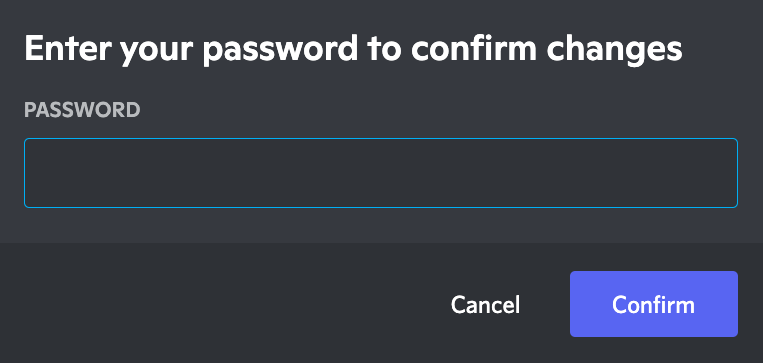 图片显示了一个密码确认界面，标题为“Enter your password to confirm changes”，提示用户输入密码以确认更改。界面中有一个密码输入框，旁边有“Cancel”和“Confirm”按钮。图片在上下文中起到说明用户在完成手机号码验证后，需要输入账号密码以完成验证流程的作用。