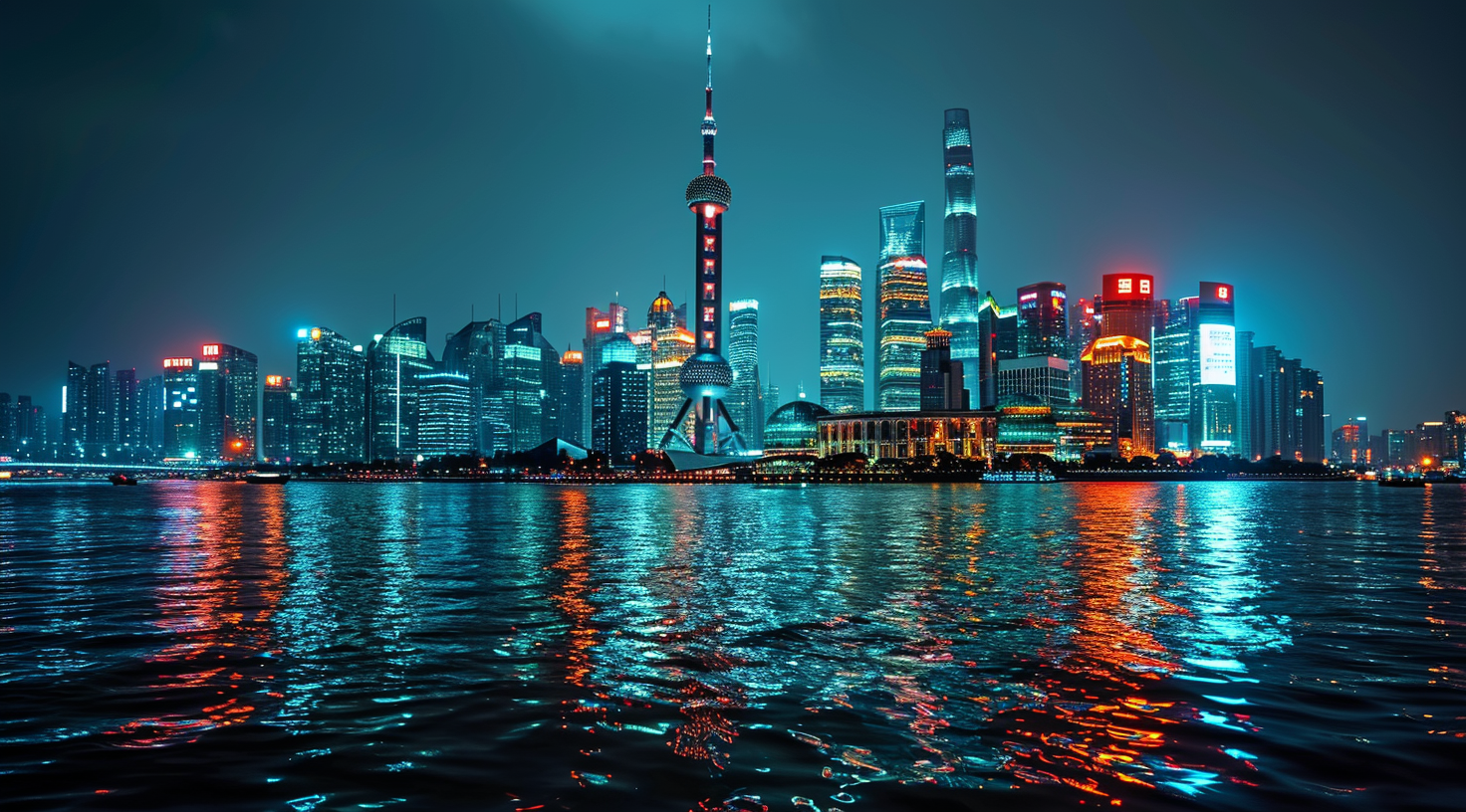 图片展现了上海外滩的夜景,东方明珠等高楼大厦在夜色中灯火辉煌,灯光映照在宽阔的黄浦江上,波光粼粼。画面色调偏暗,建筑上的亮灯部分尤为突出。这张图片是对前文提到的Midjourney V6可生成精彩图像的示例展示,直观呈现出V6在美术效果、光照处理等方面可能达到的出色成果,以实际图像体现其强大的图像生成能力。